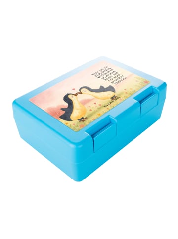Mr. & Mrs. Panda Lunchbox Pinguine Kuss Design mit Spruch in Weiß