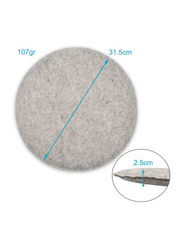 Intirilife Sitzkissen Stuhlkissen Dekokissen 4er Set aus Filz 31.5 x 2.5 cm in Grau