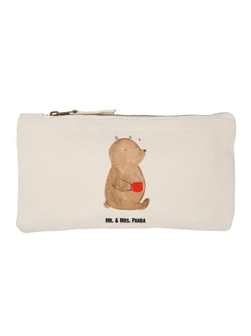 Mr. & Mrs. Panda Schminktasche Bär Kaffee ohne Spruch in Weiß