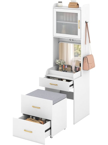 COSTWAY Schminktisch Set mit Klappspiegel 52 x 51 x 175 cm in Weiß