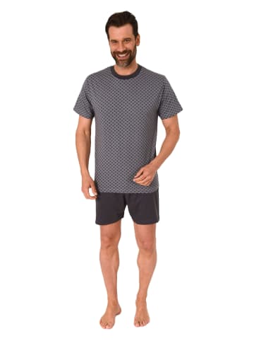 NORMANN kurzarm Schlafanzug Shorty Pyjama print - 77230 in blau