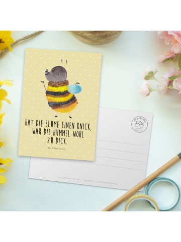 Mr. & Mrs. Panda Grußkarte Hummel flauschig mit Spruch in Gelb Pastell