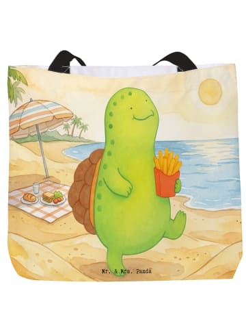 Mr. & Mrs. Panda Tote Bag Schildkröte  Pommes Design ohne Spruch in Weiß
