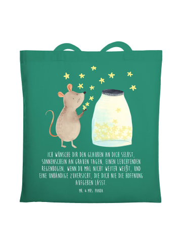 Mr. & Mrs. Panda Shopping Bag Maus Sterne mit Spruch in Mint