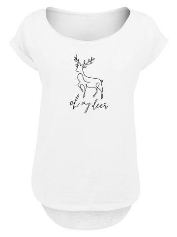 F4NT4STIC Long Cut T-Shirt Winter Christmas Deer in weiß