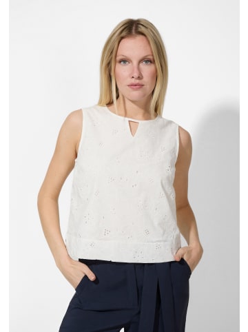 More & More Blusentop Lochspitze in off white