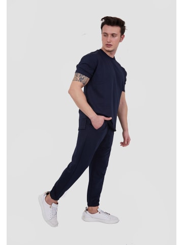 Tom Barron Set aus Oversize-Shirt und Jogginghose in DARKBLUE