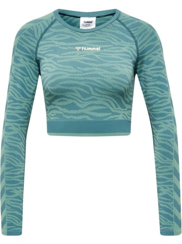 Hummel Longsleeve "Mt Saga Seamless Crop T-Shirt Ls" in Blau