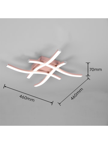 Reality Leuchten Deckenleuchte ROUTE in Roségold
