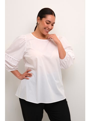 KAFFE curve Langarm-Bluse KCelina in Optical White