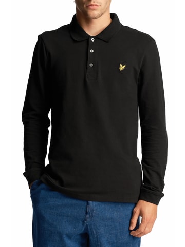 Lyle & Scott Langarm-Poloshirt in Schwarz