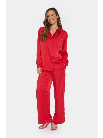 SAINT TROPEZ Langarm - Hemd DinneSZ Oversize fit in Crimson