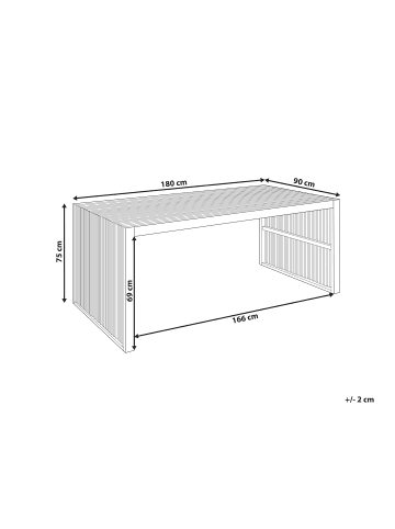 Beliani Gartentisch SULZANO in Braun - (W) 90 x (H) 75 x (L) 180 cm