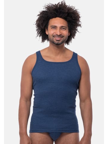 Ammann Unterhemd / Tanktop Jeans Feinripp in Blau