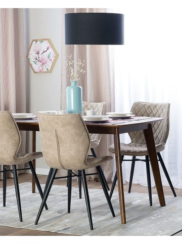 Beliani 2er-Set Esszimmerstuhl LISLE in Beige/Schwarz