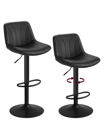 VASAGLE 2er-Set: Barhocker Tyra in Schwarz - (B)43 x (H)(88-108) x (T)46.5 cm