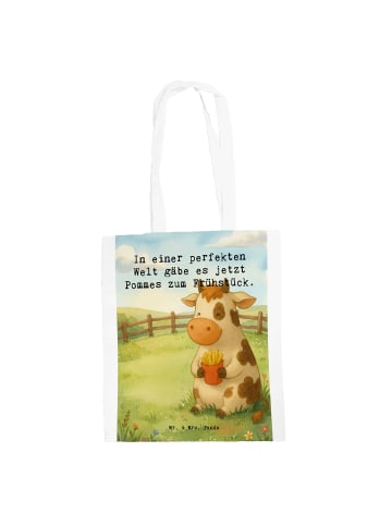 Mr. & Mrs. Panda Tote Bag Kuh  Pommes Design mit Spruch in Weiß