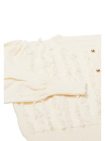 NAEMI Damen Strickjacke in Wollweiss