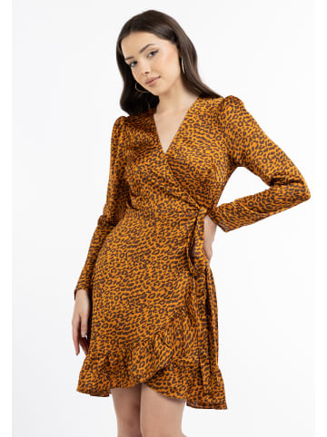 faina Damen Wickelkleid in Braun