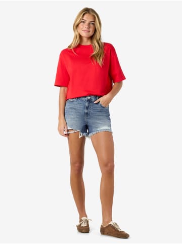 Noisy may Denimshorts Hohe Taille Used Look Sommer in Blau-3