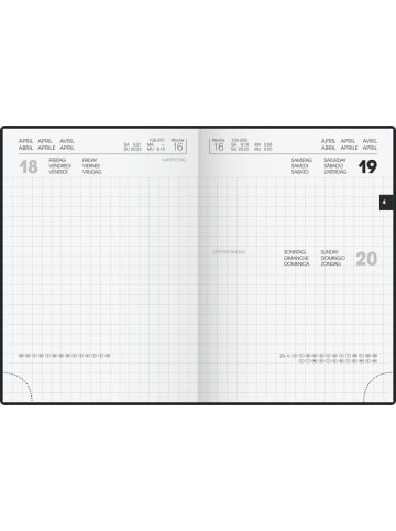 BRUNNEN Taschenkalender 736 10x14cm 1 Tag/Seite Kunststoff schwarz 2027