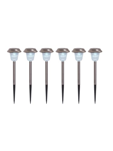 näve LED Solarleuchte "GUSTAV" in silber - (L)10.5 cm x (B)10.5 cm x (H)39 cm