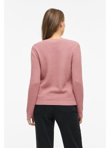 Vila Struktur Strickpullover Kuscheliger Design Sweater VIDALO in Pink
