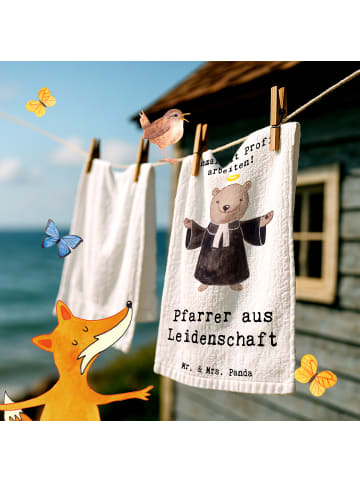 Mr. & Mrs. Panda Gästehandtücher Pfarrer Leidenschaft mit Spruch in Weiß