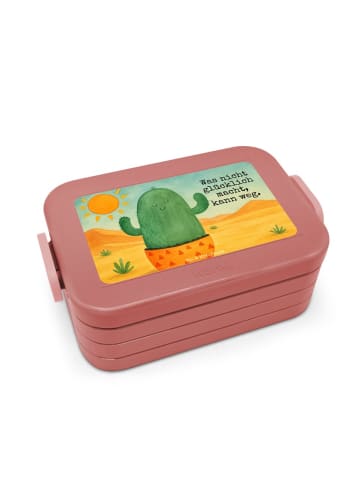 Mr. & Mrs. Panda Brotdose Kaktus Sonne Design mit Spruch in Rot Pastell