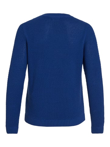 Vila Struktur Strickpullover Kuscheliger Design Sweater VIDALO in Dunkelblau