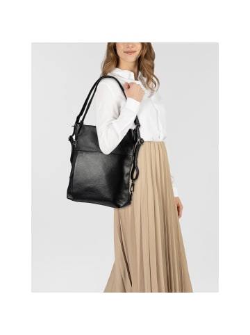 PICARD Pure Schultertasche Leder 30 cm in schwarz