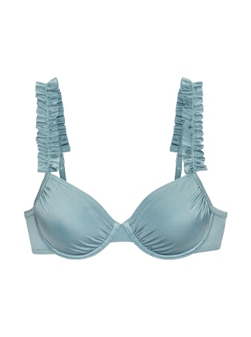 LASCANA Bügel-Bikini-Top in grau-blau