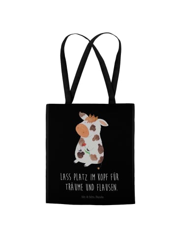 Mr. & Mrs. Panda Shopping Tasche Kuh mit Spruch in Schwarz