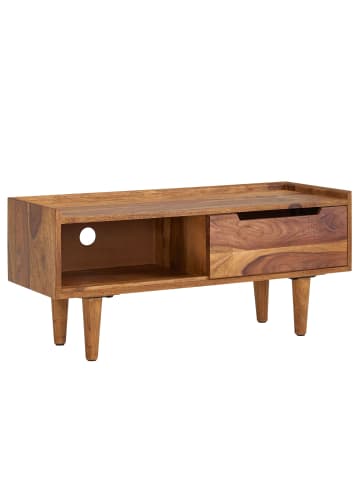 KADIMA DESIGN Lowboard Massivholz 95x44x34 cm TV-Kommode mit Schiebetür,