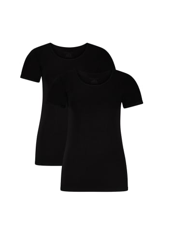 Bamboo Basics T-Shirt 2er Pack in Schwarz