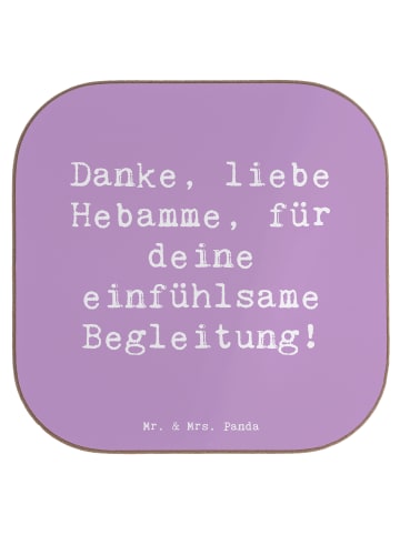 Mr. & Mrs. Panda Untersetzer für Gläser Spruch Liebe Hebamme mit... in Lavendeltraum