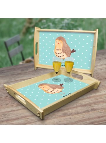 Mr. & Mrs. Panda teetablett Eule Zufrieden ohne Spruch in Türkis Pastell