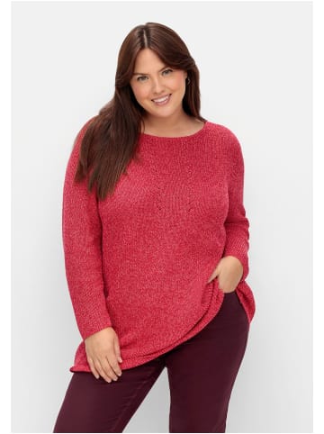 sheego Pullover in magenta meliert