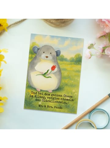 Mr. & Mrs. Panda Grußkarte Chinchilla Blume Design mit Spruch in Weiß