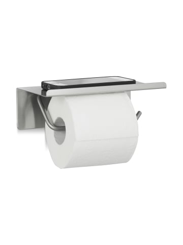 relaxdays Toilettenpapierhalter in Silber - (B)18,5 x (H)7 x (T)11 cm