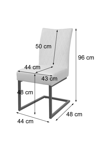 MCW 2er-Set Freischwinger Stuhl L15, Anthrazit-blau