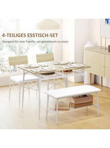 HOMCOM Essgruppe in Eiche 110L x 70B x 75H cm
