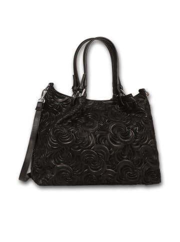 Toscanto Leder Schultertasche Toscanto Tasche schwarz ca. 36cm