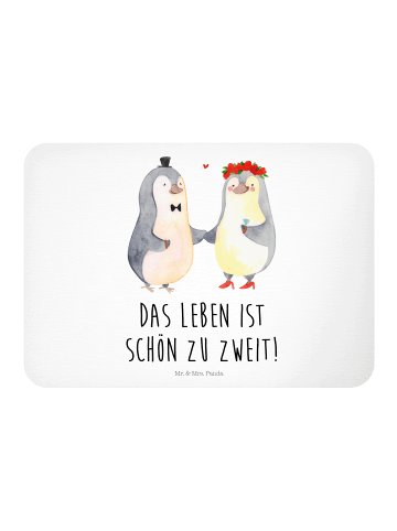 Mr. & Mrs. Panda Magnet Pinguin Heirat mit Spruch in Weiß