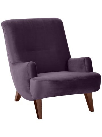 58 aufm Kessel Sessel Kajsa 71x80x101 Bezug Samtvelours Buche nussbaum/purple