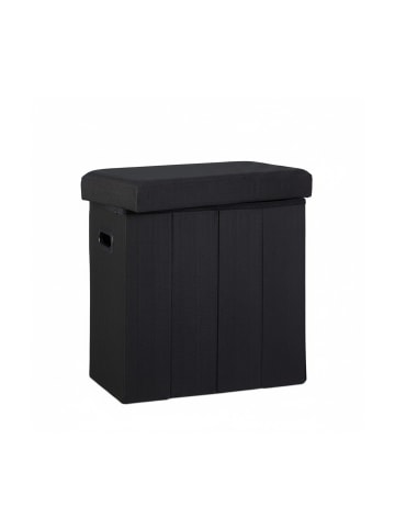 relaxdays Sitzhocker in Schwarz - (B)46 x (H)49,5 x (T)25,5 cm