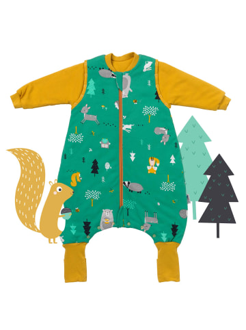 Schlummersack Bio Schlafsack mit Füßen und umklappbaren Bündchen 3.5 TOG in Orange