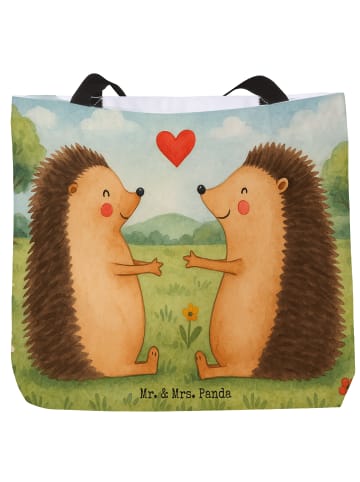 Mr. & Mrs. Panda Shopper Igel Liebe Design ohne Spruch in Weiß