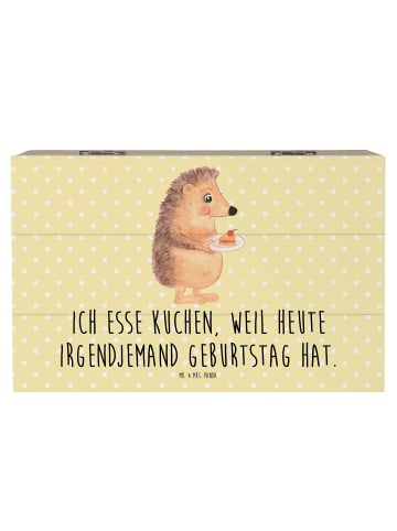 Mr. & Mrs. Panda Schatulle Igel Kuchenstück mit Spruch in Gelb Pastell