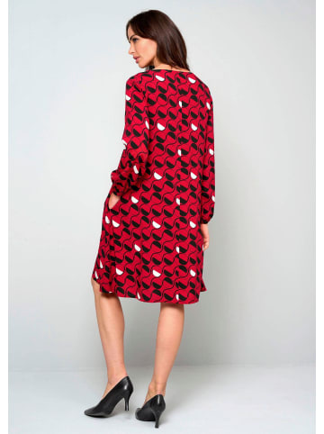 Alba Moda Kleid mit grafischem Dessin in rot